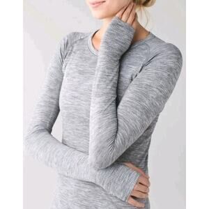 Lululemon Swiftly Tech Long Sleeve Top Gray Size 10 Running Yoga Gym EUC